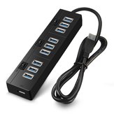 ELE 10 Port USB 3.0 USB HUB Data Hub with Power Adapter Powered High Speed Splitter Extender AC Adapter w/ Cable