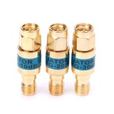 3Pcs 10DB 2W 0-6GHz Golden Attenuator SMA-JK Male to Female RF Coaxial Attenuator