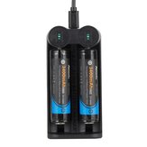 Alonefire® C2 Carregador com slot para 3.7V 2 Bateria Carregador inteligente universal para recarregável Baterias Li-ion 18650 26650 14500
