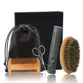6Pcs / Set Kit per la cura della barba e il taglio Pennello Pettine per forbici Cura dei baffi