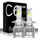 C6MAX 72W Bombilla de faros LED COB para coche Luz antiniebla H1 H4 H7 H8/H9/H11 9005 9006 9012 H13 7600LM 6000K Blancos Mejorados de C6