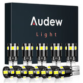 Audew T10 W5W車用2835 SMD LEDサイドマーカーライト駐車インテリアバルブキャンバスエラーフリー 2.7W 4882Kキセノンホワイト10個