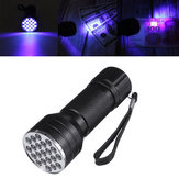 21 LED-es UV395 hordozható alumínium UV ultraibolya lámpa Mini ibolya zseblámpa Valuta lámpa fekete fény