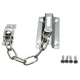 Cadeado de porta de segurança robusto em aço com acabamento em níquel + 4 parafusos