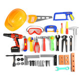 Детский набор инструментов для ремонта-имитации с электрическим отверткой, винтовертом, деревообрабатывающим инструментом для малышей, игрушечным набором для мальчиков Craftsman DIY, инженерными руками