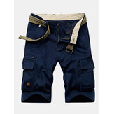Pantalones cortos de verano para hombre, de talla grande, con varios bolsillos, de algodón, informales, Carga, deportivos, de Color sólido, para senderismo y exteriores