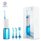 [Global Version] SOOCAS W3 Tragbare elektrische Munddusche Drahtlose wasserdichte Munddusche mit USB-Aufladung und 3 Reinigungsmodi