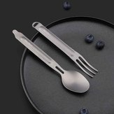 NEXTOOL Outdoor Titanium Soup Spoon Fork Tableware Set Camping Picnic BBQ Cutlery Kits from 