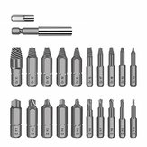 Drillpro 22pcs Damaged Screw Extractor Set for Broken Screw HSS Broken Bolt Extractor Screw Remover Kits