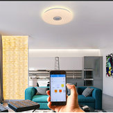 Luminária de teto LED inteligente RGB de 60W com alto-falante de música Bluetooth, lâmpada dimerizável e controle remoto pelo aplicativo