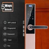 Rose Gold Smart Lock Fingerprint Biometric Door Lock Keyless Touchscreen Keypad Card Anti-Theft Lock WIFI Electronic Password Home