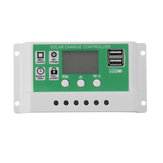 Controlador de carga solar automático 10A/20A/30A para panel solar dual USB regulador 12V/24V