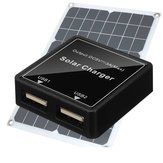 Controlador de carga de energia para painel solar USB duplo de 5V 3A, preto