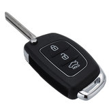 Capa de chave de controle remoto de 3 botões com lâmina e bateria para Hyundai Santa Fe IX35 i20 2013-2014