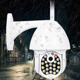 GUUDGO 21-LED Kamera IP z zoomem 8x, kamera do monitoringu kopułkowego z WiFi, pełny kolor nocny, wodoszczelność IP66, obroty pantilt