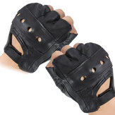 Средняя перчатка для мотоциклов из кожи без пальцев с вентиляцией из кожи коровы для многоцелевого использования