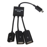 Dubbele Micro USB Host OTG Hub Adapter Kabel Voor Tablet