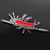 Rød sveitsisk 91mm multifunksjonell foldebart hærkniver overlevelsesverktøy