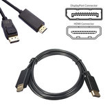 1.8M Display Port DP To HD Male AV Cable Adaptor For HDTV LCD PC