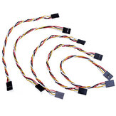 Lot de 5 câbles de pontage à broches de 4 broches de 20 cm et 2,54 mm DuPont pour connexion femelle-femelle