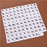 100pcs Scrabble Tiles engelska bokstäver svart / vit typsnitt för barn