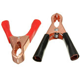 2Pcs Alligator Clip Battery Test Lead Clips 50A Red + Black 80mm