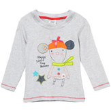 2015 New Little Maven Summer Baby Girl Children Cartoon Grey Cotton Long Sleeve T-shirt