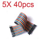 5X40шт 30см женский-женский цветной провод для монтажной платы кабель переходник для RC-моделей
