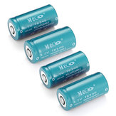 4 τεμάχια MECO 3.7v 1200mAh επαναφορτιζόμενες μπαταρίες CR123A/16340 Li-ion