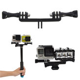 Double sport caméra porte poignée poignée monopode adaptateur de montage pour gopro romaric yi sjcam