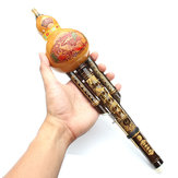 Flauta de cítara de cabaça de bambu natural em tom C instrumento de minoria chinesa