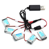 5X 3.7V 150mAh 20C Battery And Usb Cable Set For JJRC H20 H20H RC Quadcopter