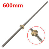 Machifit 600mm Lead Screw 8mm Thread Lead Screw 2mm Pitch Lead Screw with Brass Nut