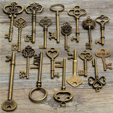 18Pcs старинные винтажные ключи в виде скелета Лот Подвесной сердце Баня Замок Стимпанк