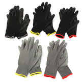 1 paio di guanti di lavoro di precisione protettivi con la palma in nylon ricoperto di PU ad alta aderenza leggeri