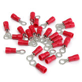 25 szt. czerwone złącza pierścieniowe z izolacją z gumy PVC RC 0,5-1,5mm²