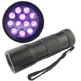 12 LEDブラックライト紫色UV懐中電灯トーチランプ