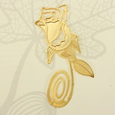 Lese kreatives goldenes Rosen-Art-Bookmark-Buch markiert Kind-Geschenk