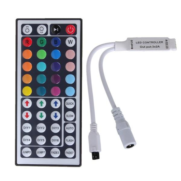 12V 44 Key IR Remote Control Controller For 3528 5050 RGB/RGBW LED Light Strips 