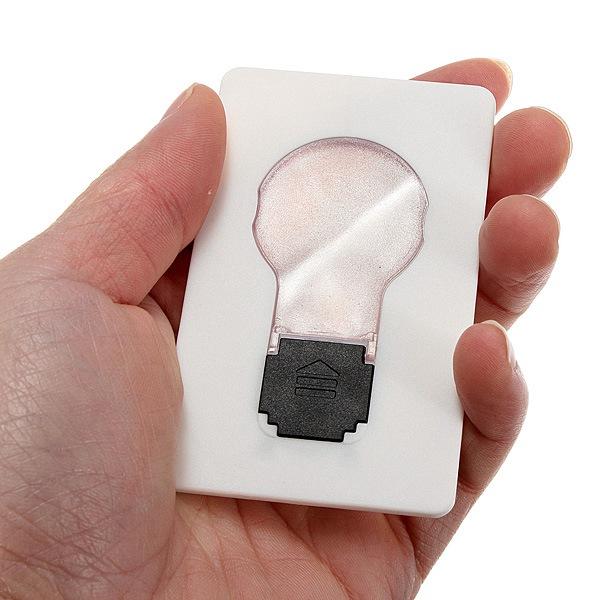 Lâmpada portátil de LED para cartão de bolso, 2 unidades, luz de emergência para carteira