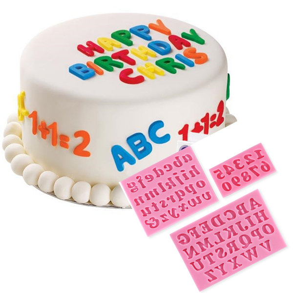 Honana 3pcs Letters & Numbers Fondant Cake Moulds Zeep Chocolade Mould