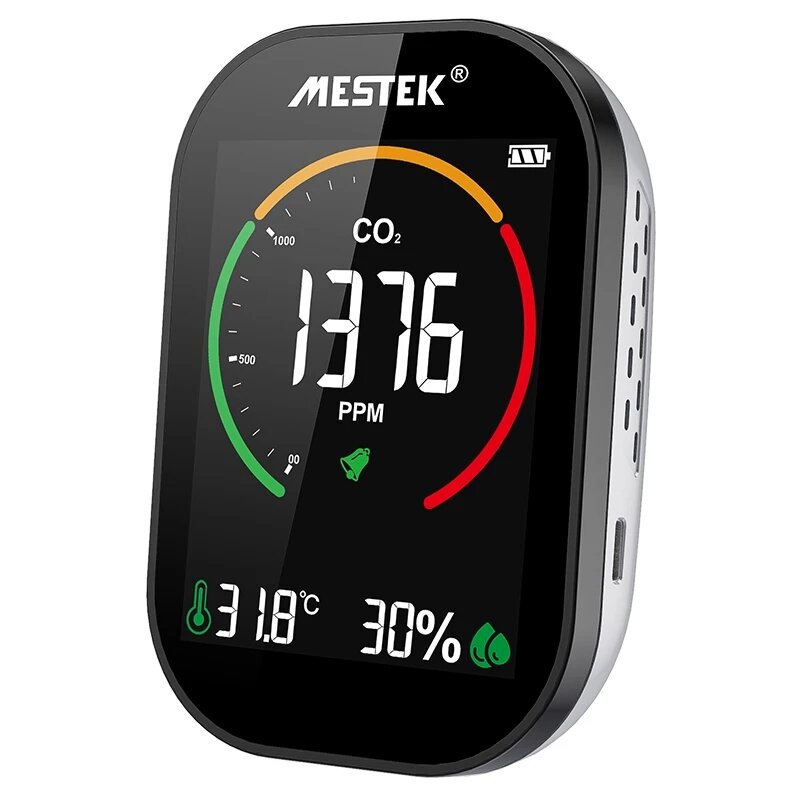 MESTEK 5 in1 Multifunctional CO2 Tester 400-5000PPM Digital Temperature Humidity Sensor Tester Air Q