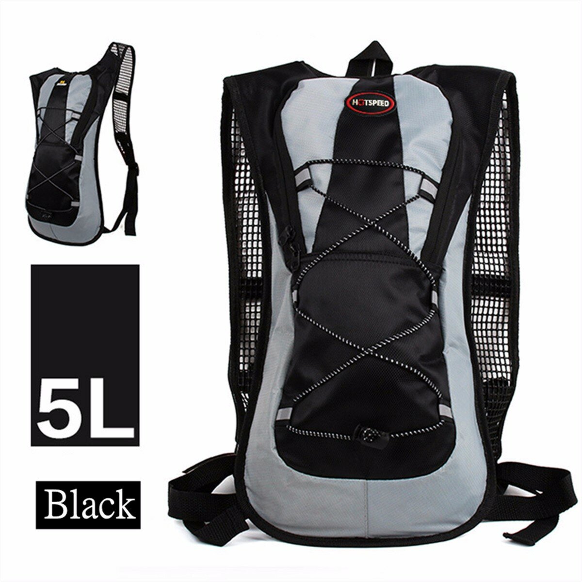IPRee 5L Running Hydration Backpack Rucksack 2L Straw Water Bladder Bag For Hiking Climbing
