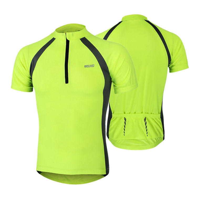 ARSUXEO Cycling Shirt Bicycle Short Sleeves Sports Clothes Summer Breathable Quick Dry Wicking 