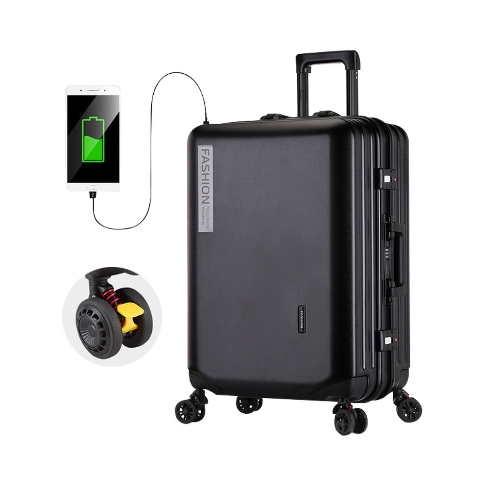 

20inch Travel Trolley Suitcase with USB Port Rolling Upright Universal Wheels Expandable Luggage Case Boarding Bags Trun