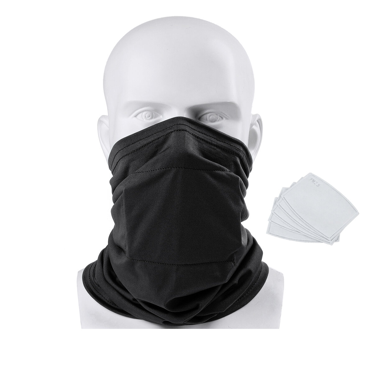 Adult Face Mask With 5pcs PM2.5 Filters Tube Scarf Bandana Head Multi-use Motorcycle Bike Riding Nec