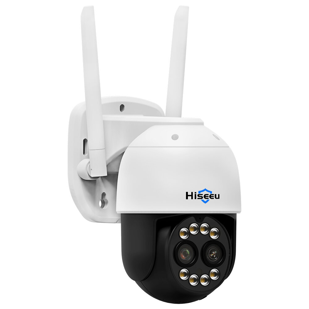 Hiseeu 2K PTZ Wifi IP Camera Outdoor Beveiliging 8X Zoom Dual Lens CCTV Video Surveillance Camera