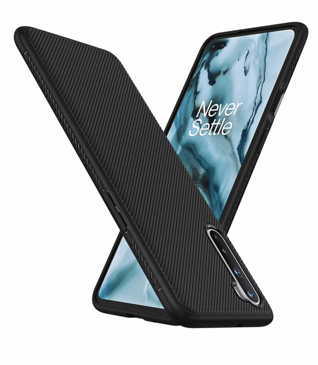 Bakeey for OnePlus Nord Case Carbon Fiber Texture Slim Soft Silicone Shockproof Protective Case Back