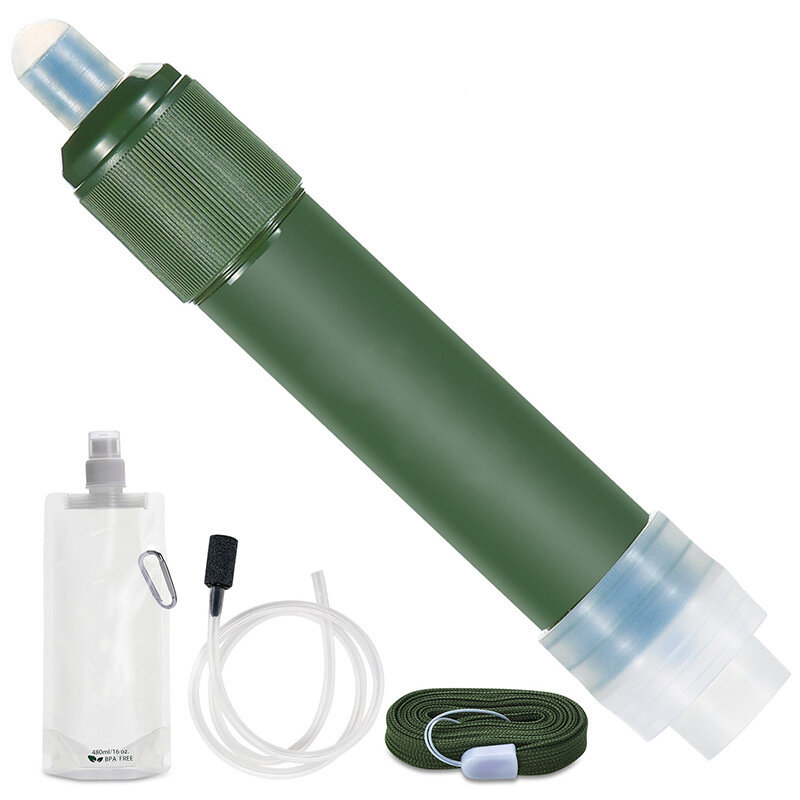 IPREE 70G 3000L Filtro de água portátil ao ar livre Sistema de purificação de filtragem de água de palha para ferramenta de sobrevivência de acampamento de emergência