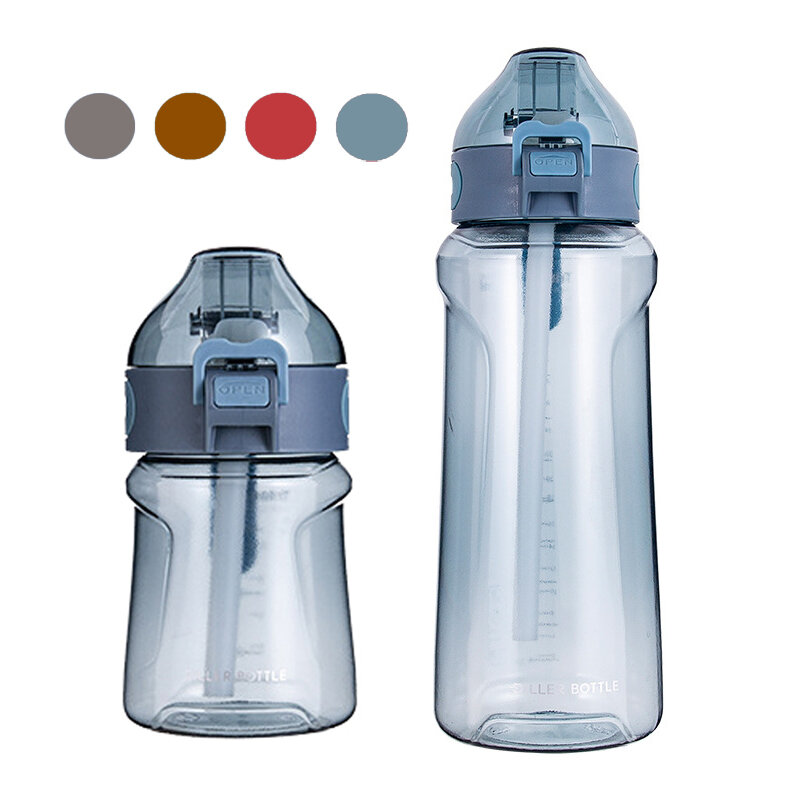 Μπουκάλια νερού DILLER Tritan χωρίς BPA χωρητικότητας 1100 ml με αποσπώμενο καλαμάκι, φορητό και μεγάλη χωρητικότητα για αθλητικά ποτά.